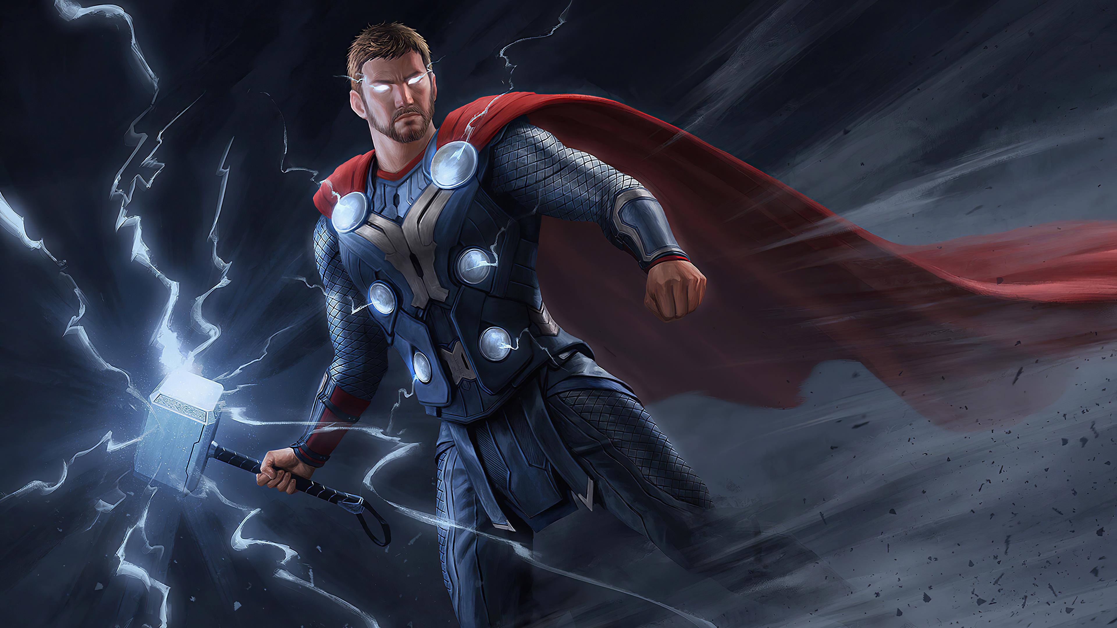 Thor Mjolnir Hammer Marvel Superhero 4K Wallpaper 61209