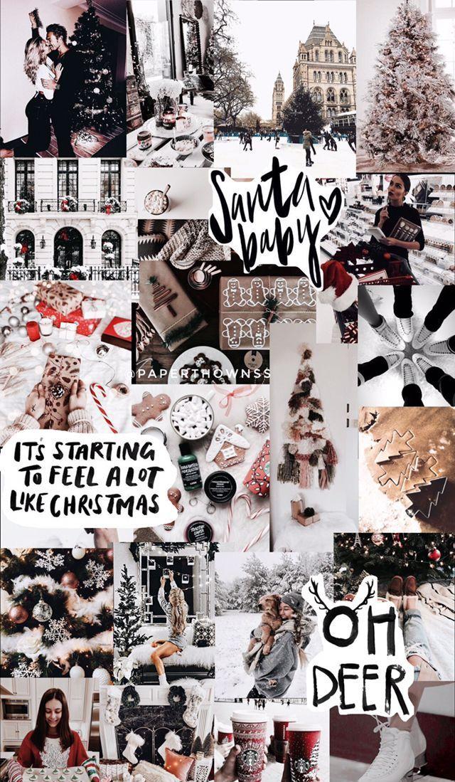 Christmas collagewallpaper by paperthownss iPhone X Wallpaper