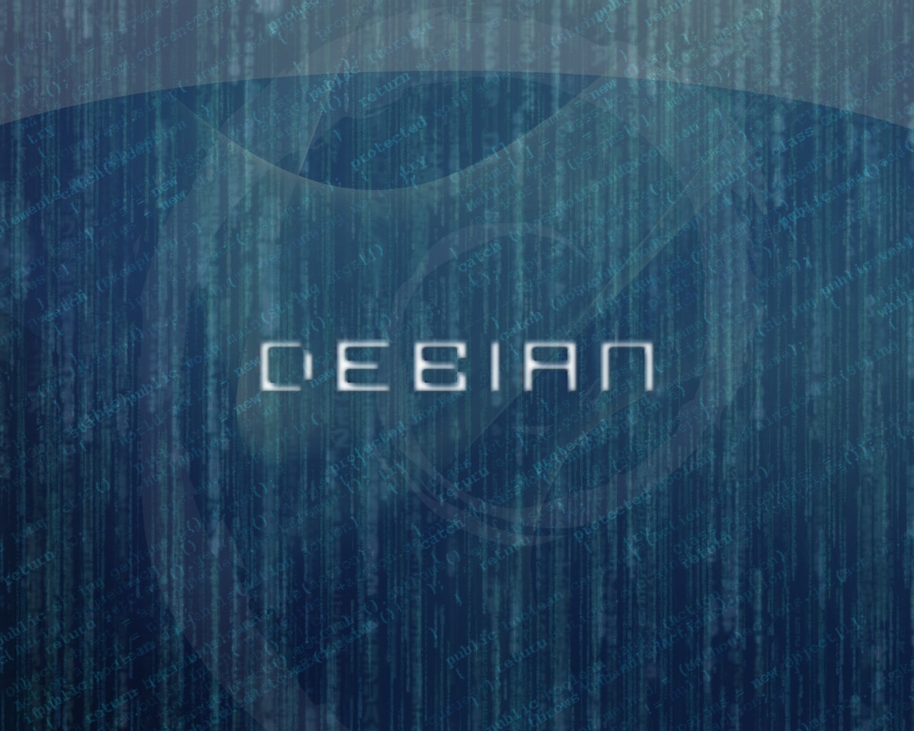 Linux Debian Blue Background Wallpaper