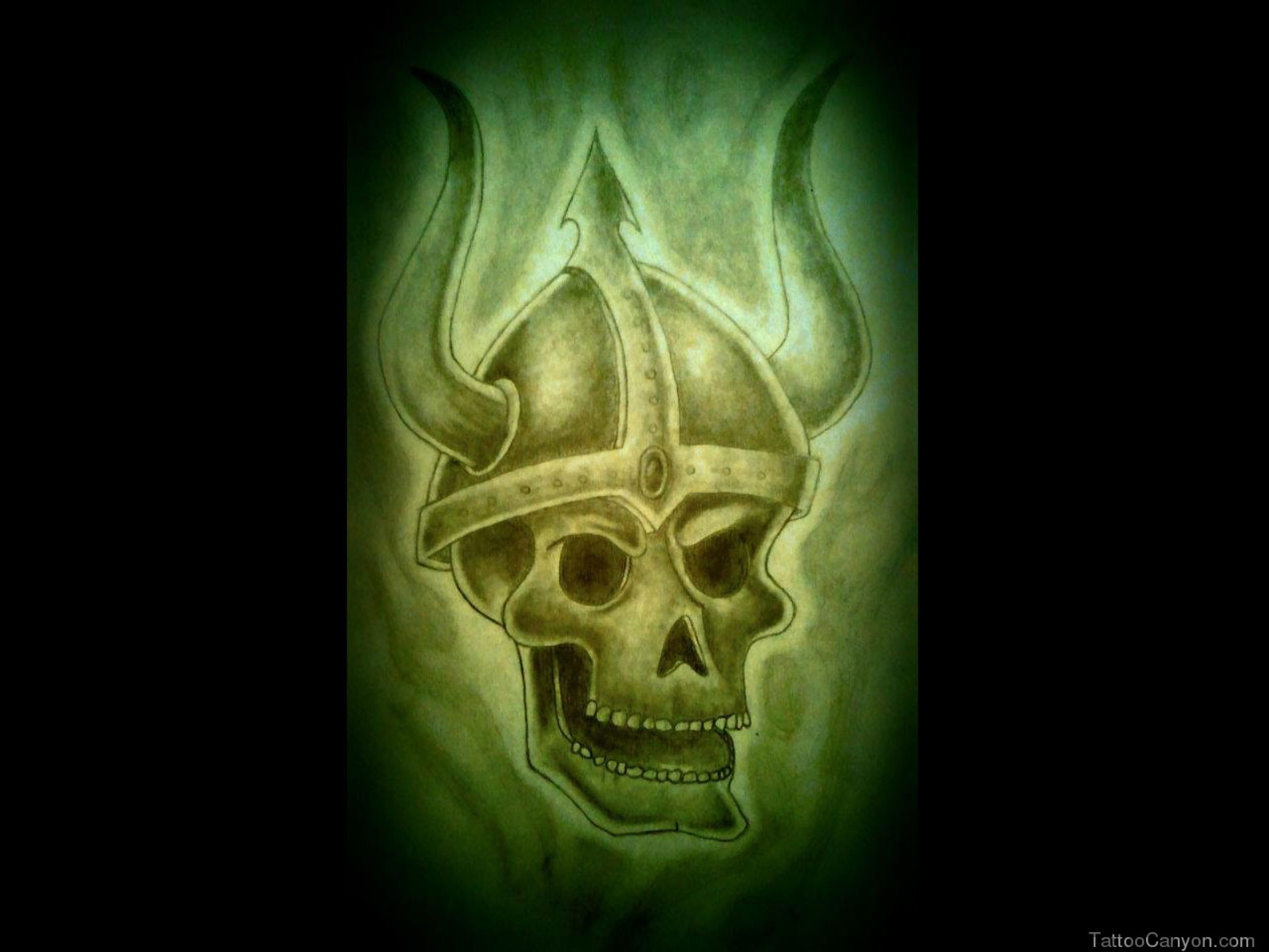 Free Designs Viking Skull Tattoo Wallpaper Picture 3437