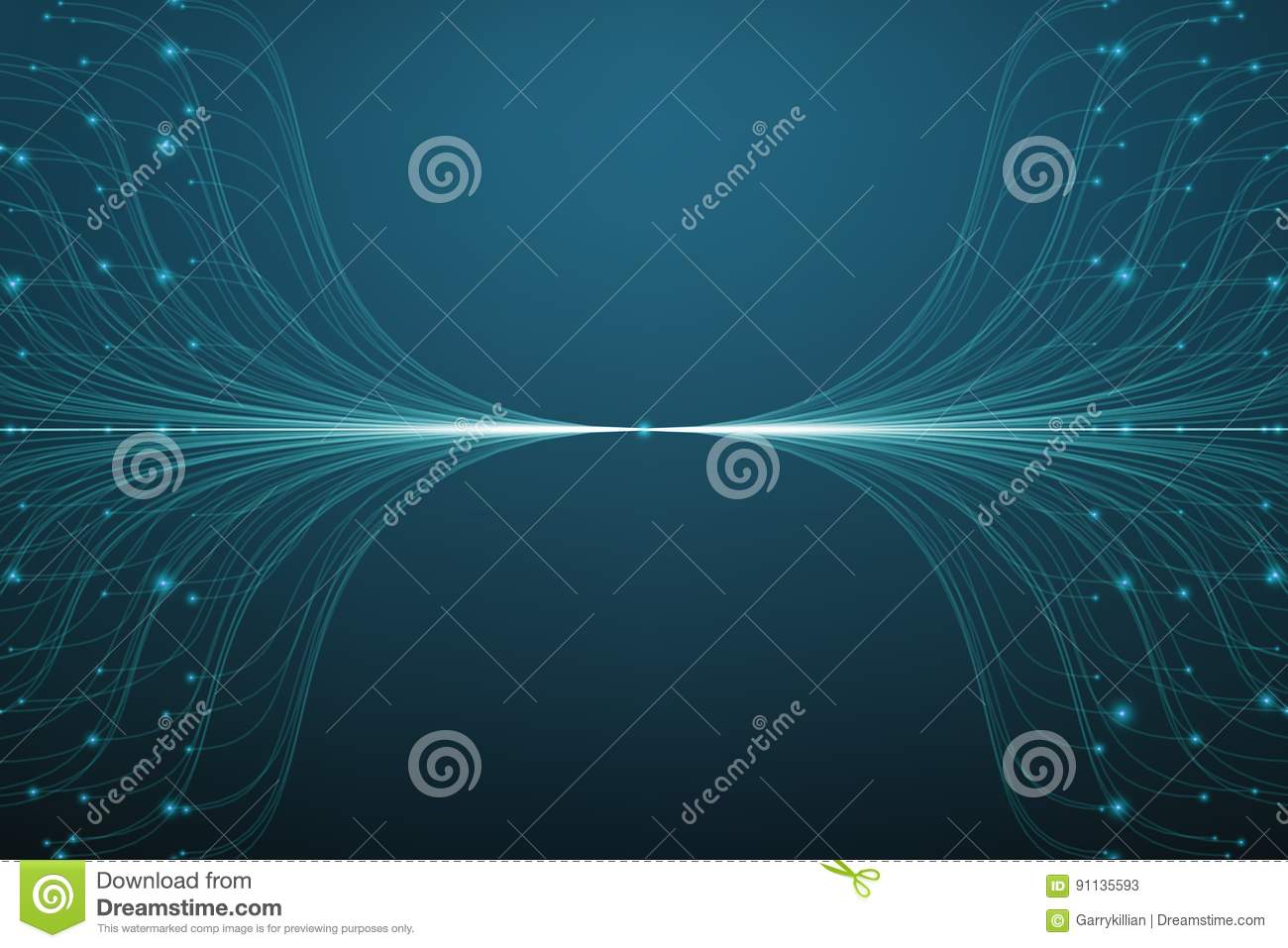 Abstract Vector Blue Lines Mesh Background Bioluminescence Of