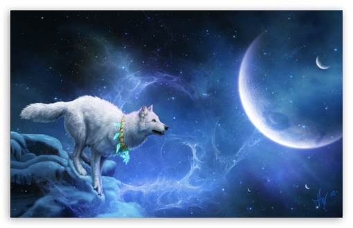 Magic White Wolf HD Wallpaper For Wide Widescreen Whxga