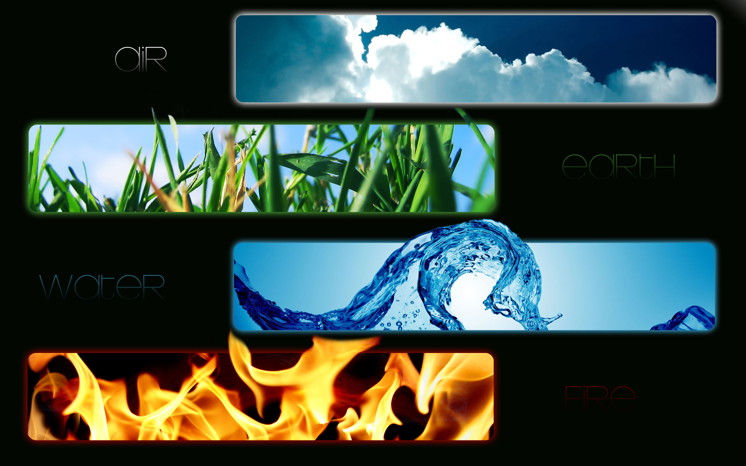 Element Water Fire Earth Air Wallpaper