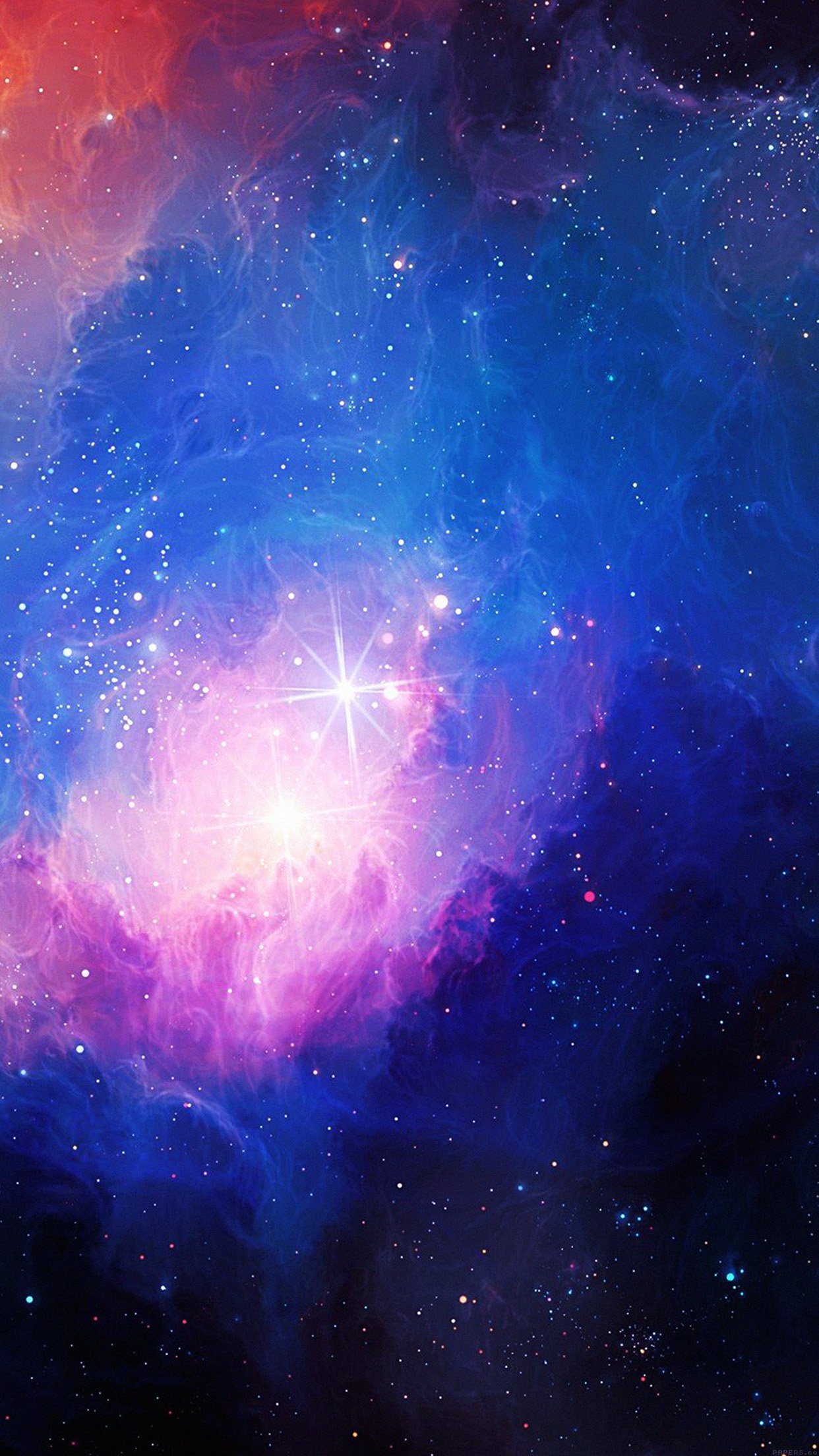 A breathtaking view of a vibrant galaxy with swirling nebulae in shades of pink, purple, and blue, dotted with countless twinkling stars
