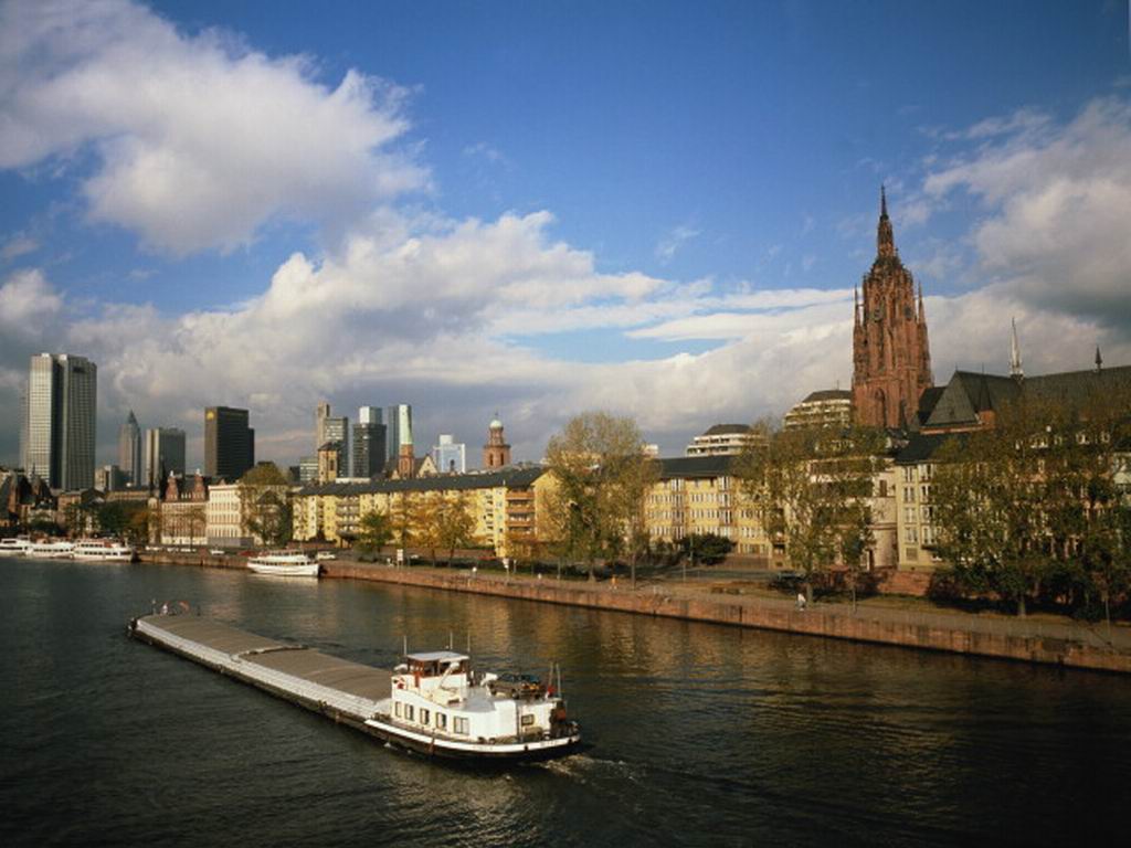 Wallpaper River Ship Frankfurt Germany Am
