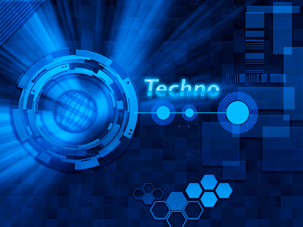 techno blue wallpaper