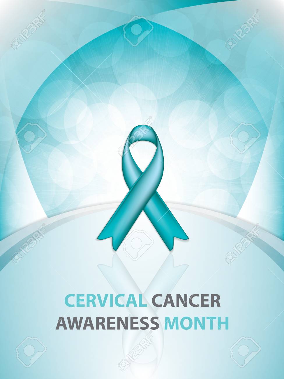 Cervical Cancer Awareness Month Ribbon Background Vector