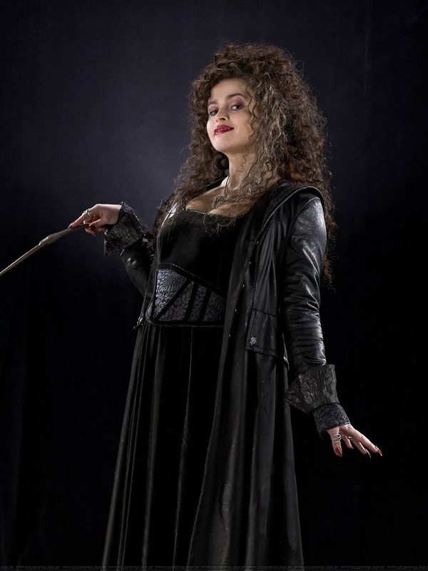 Bonham Carter Wand Black Dress Bellatrix Lestrange Death Wallpaper