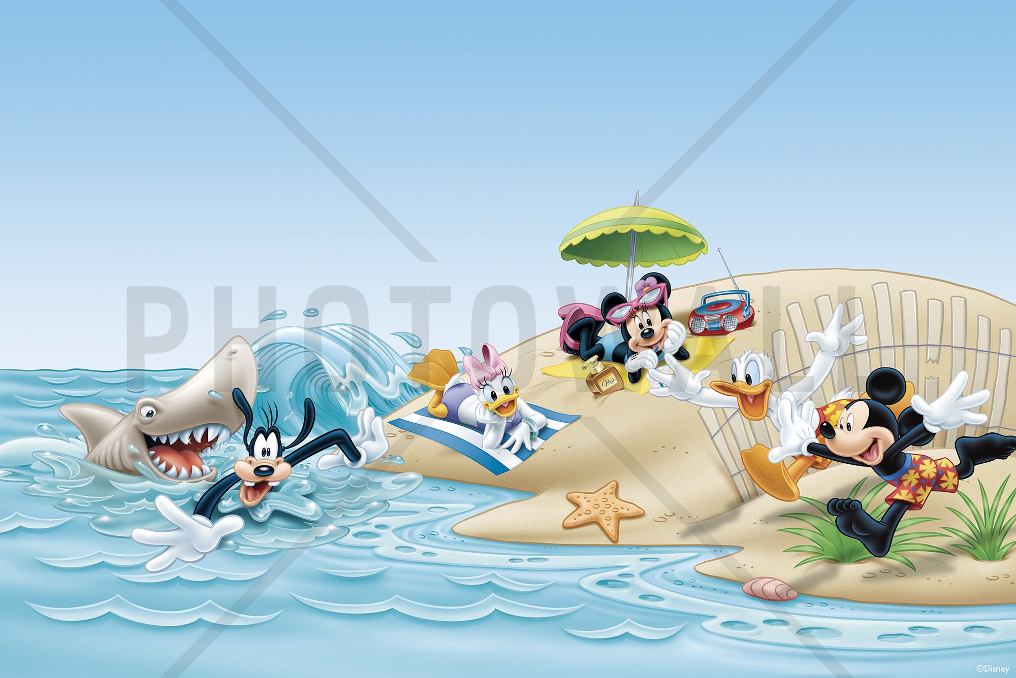 Mickey And Friends Beach Wall Mural Photo Wallpaper