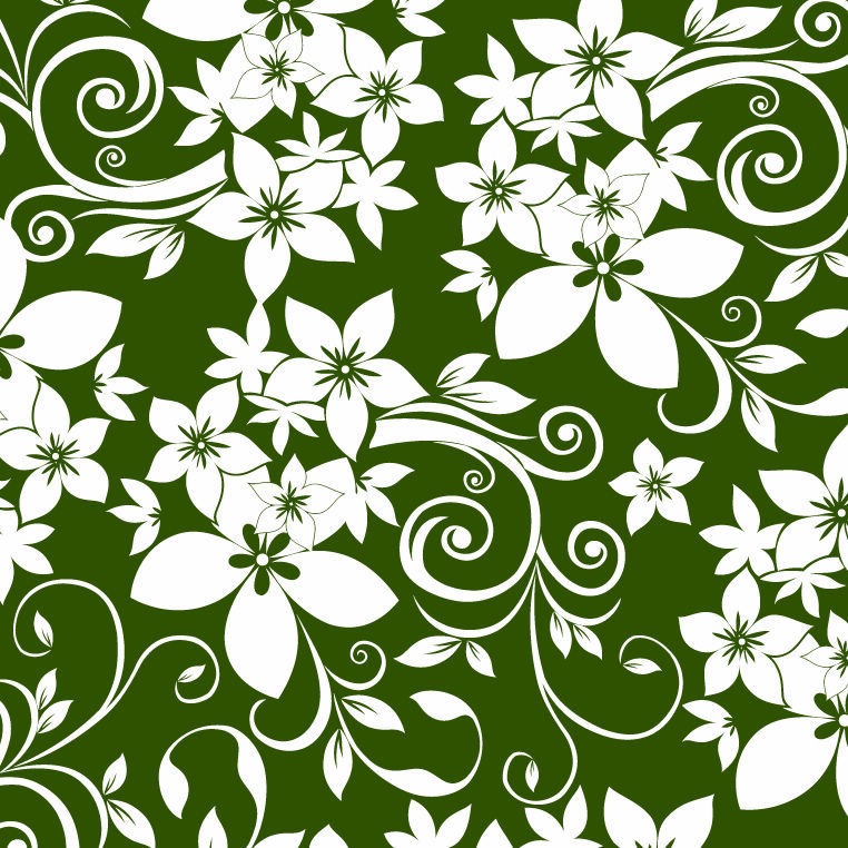 Abstract Floral Ornament On Green Background Vector Graphics