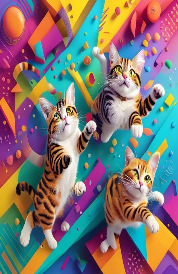 3d Moving Cats Wallpaper