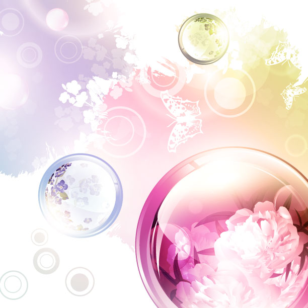 Floral Background Vector In Pastel Colors Beautiful Flower