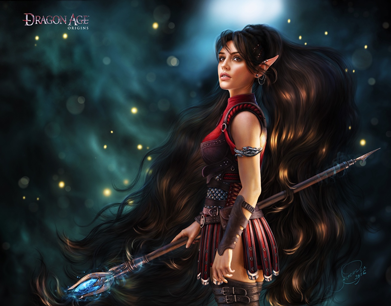 Image Dragon Age Mage Staff Elves Hair Female Fantasy Vdeo Game