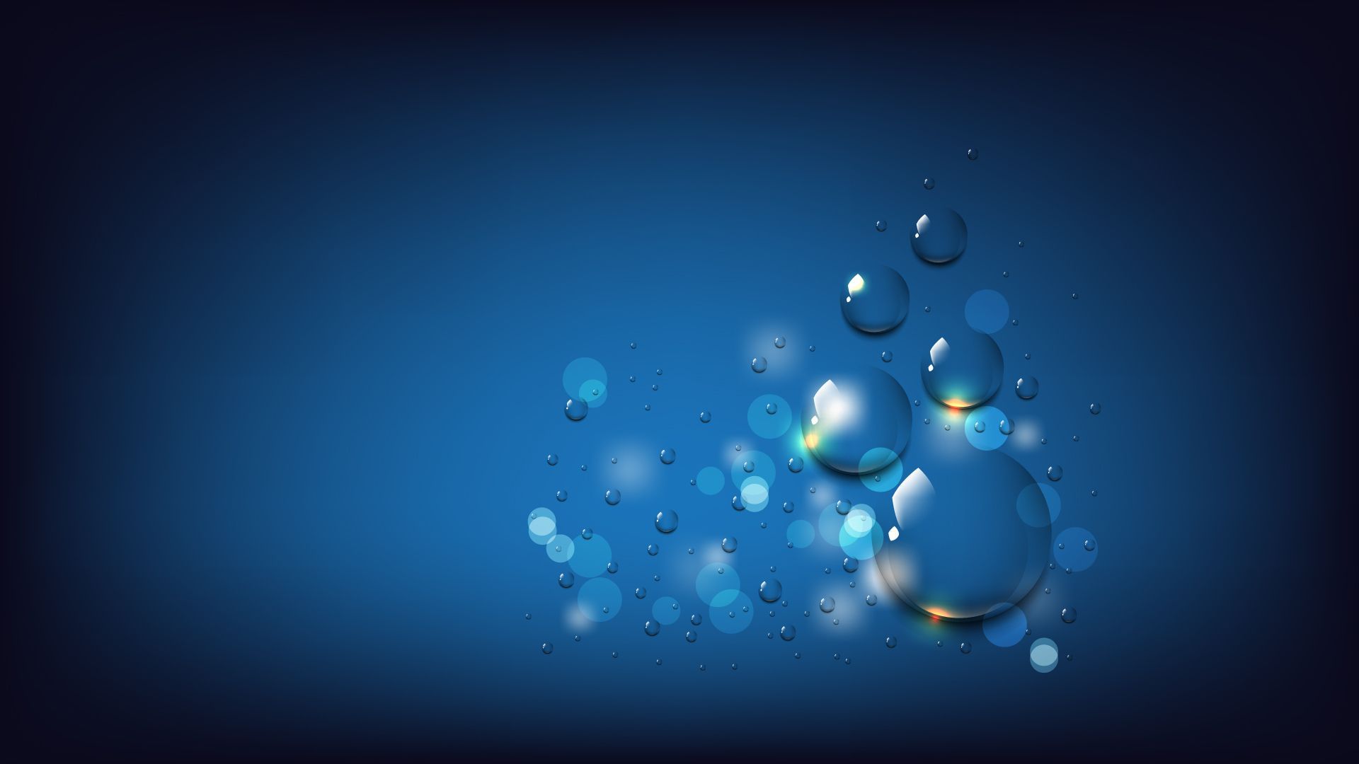 Blue Bubbles Widescreen Wallpaper