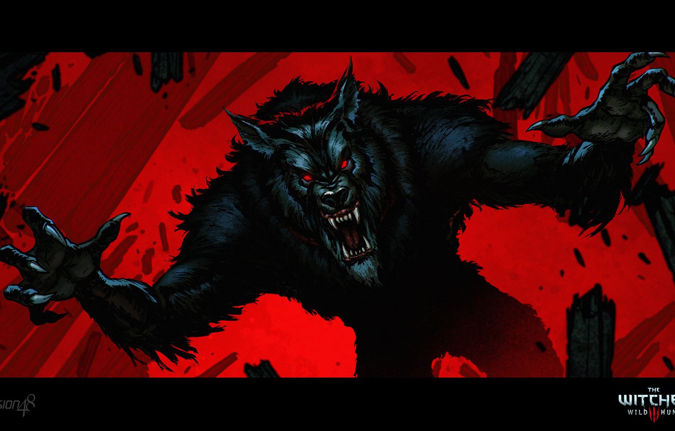 Wallpaper Wolf Werewolf Art Witcher Wild Hunt By