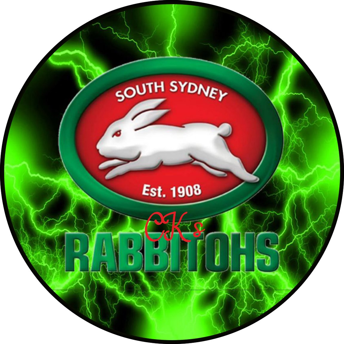 South Sydney Rabbitohs Wafer Paper Sheet Edible Image Cake Topper