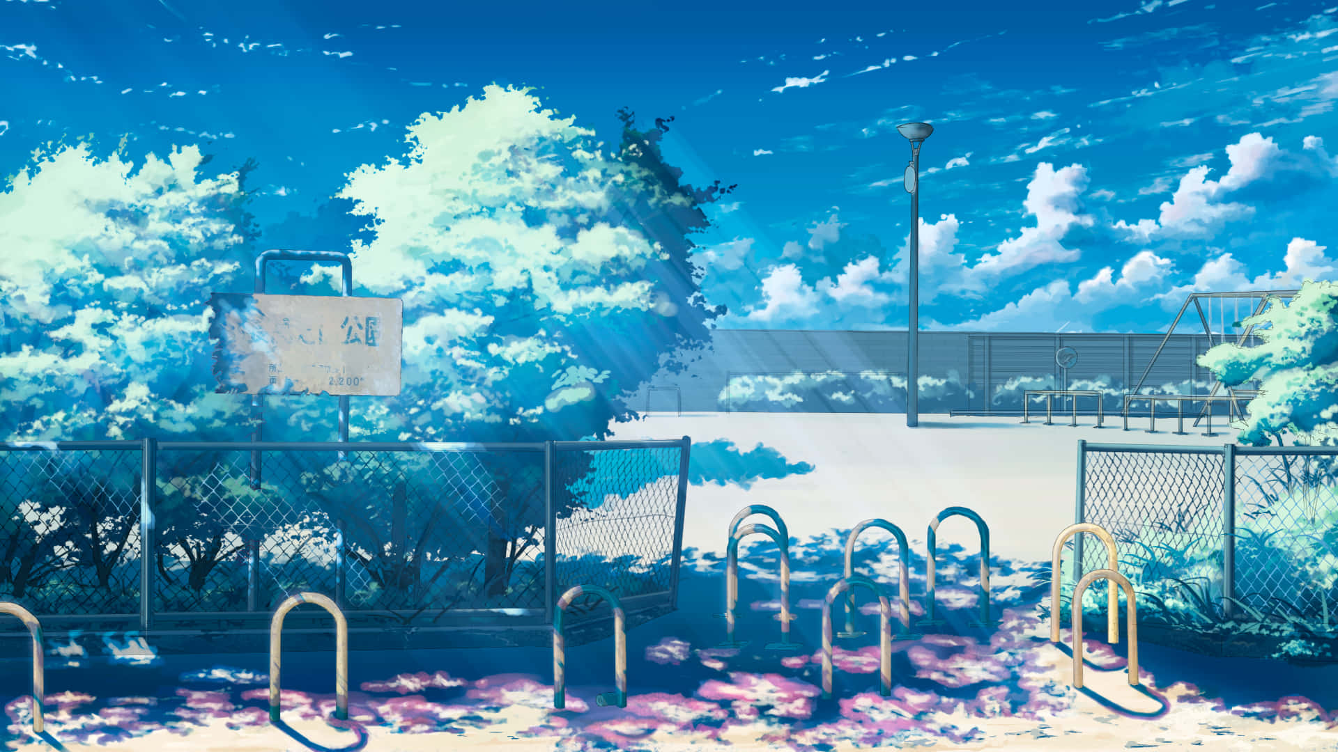 Anime School Scenery Wallpaper Top
