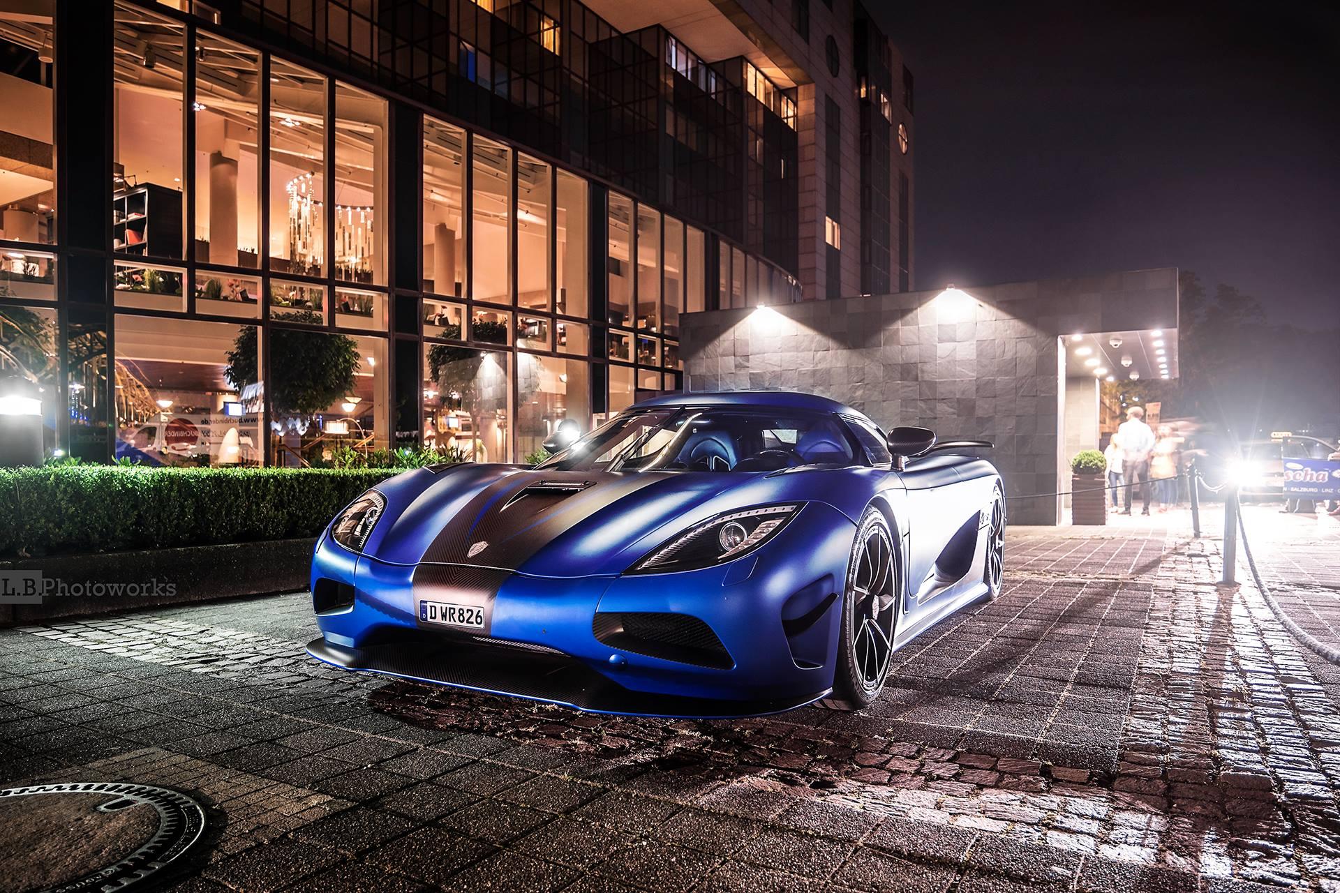 Shmee150 The Satin Blue Koenigsegg Agera R Spotted In