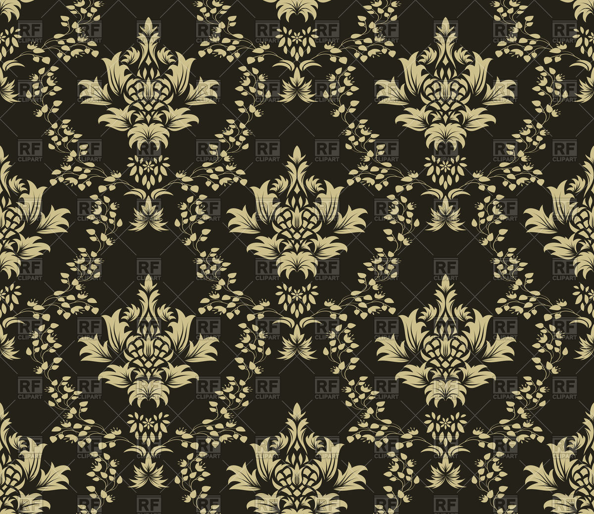 Damask Rich Seamless Wallpaper Pattern Vector Image Of Background