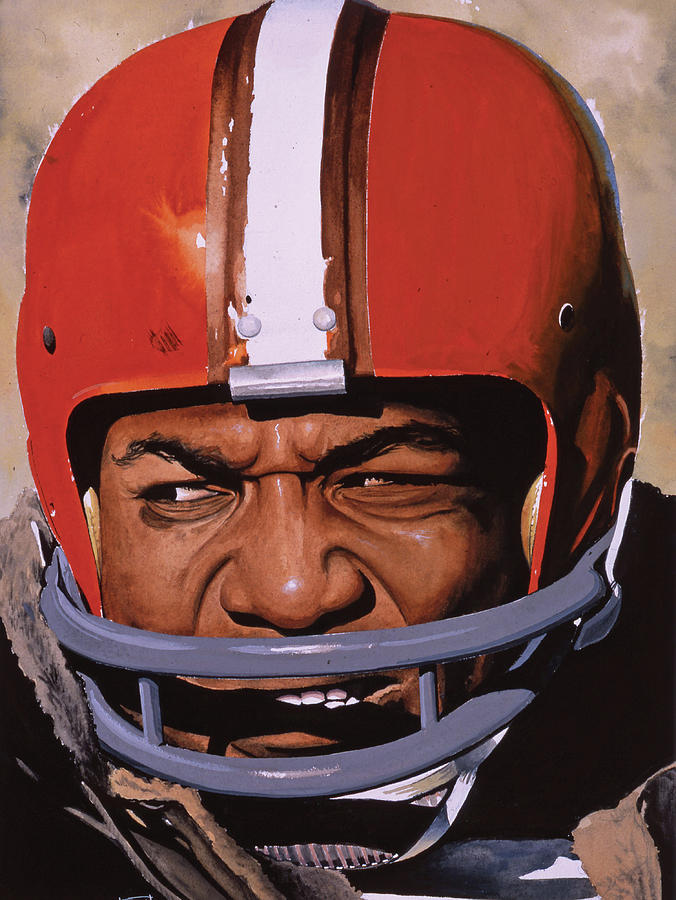 Jim Brown Painting By Rich Marks Fine Art America