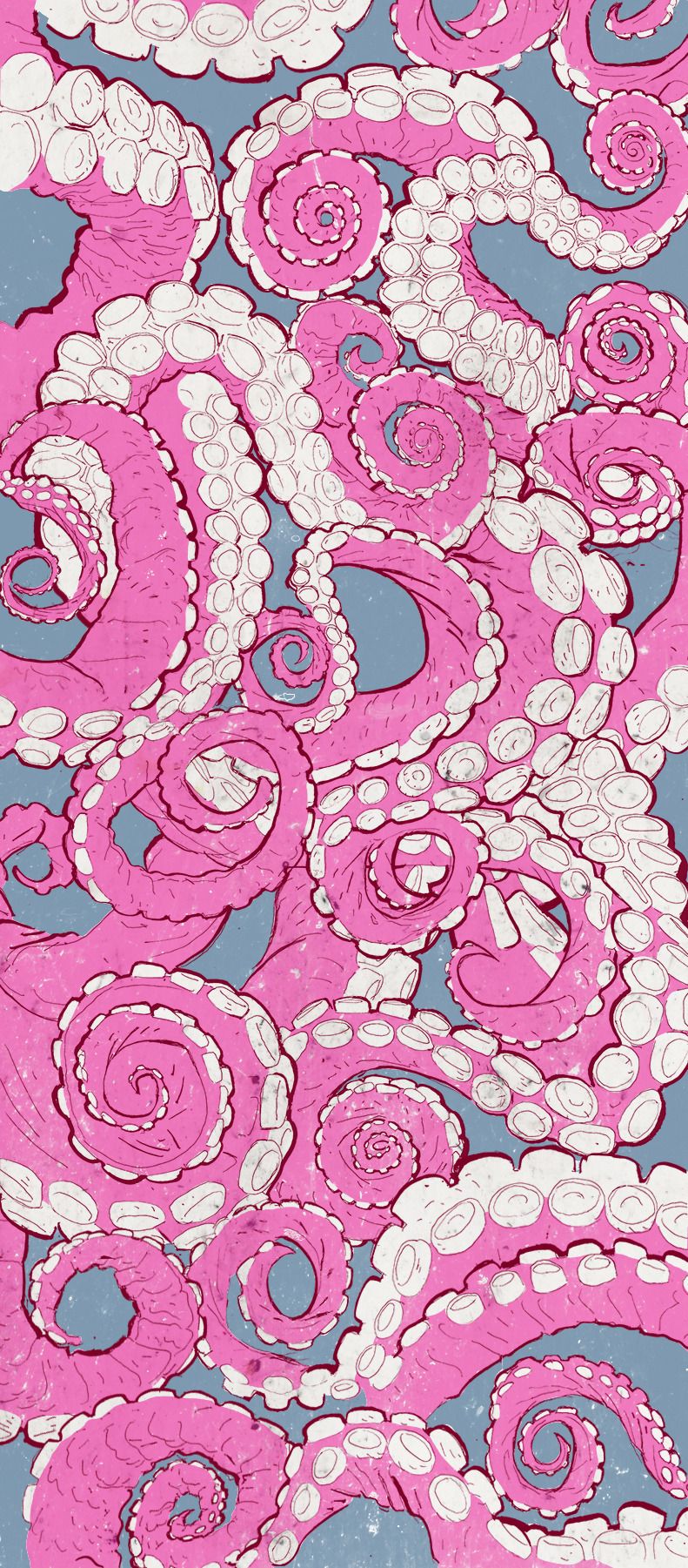Jamesedwardclark Tentacles Pink Wallpaper iPhone