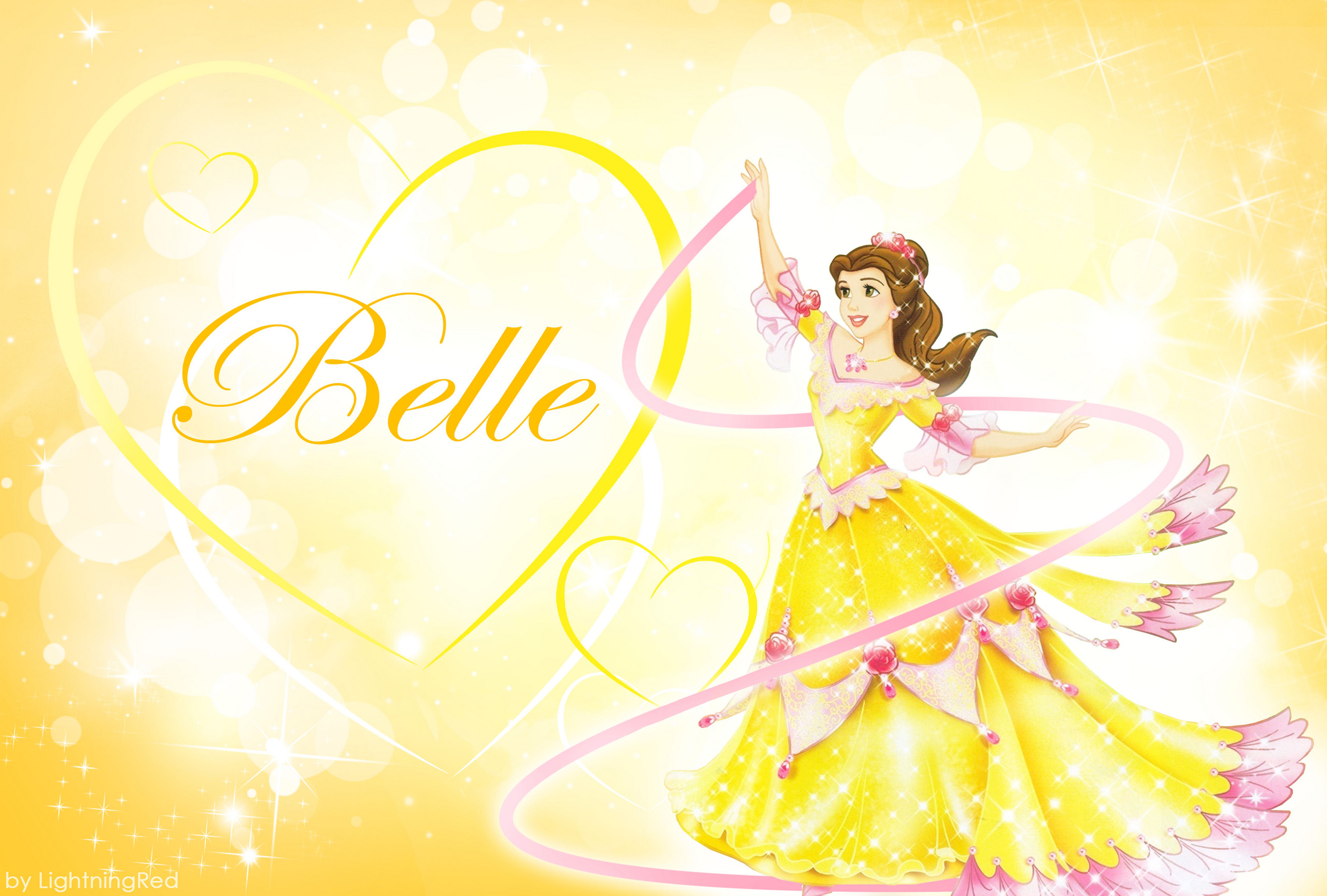 Disney Princess Yellow Belle Wallpaper