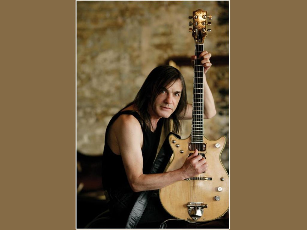 Malcolm Young With Guitar Portrait Wallpaper