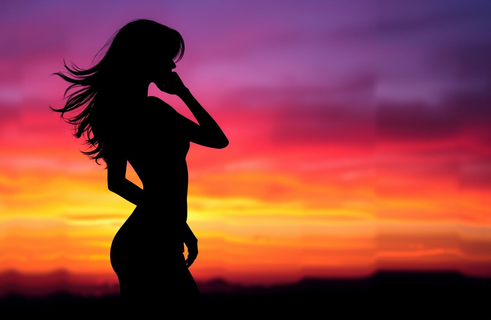 Woman Silhouette Wallpaper