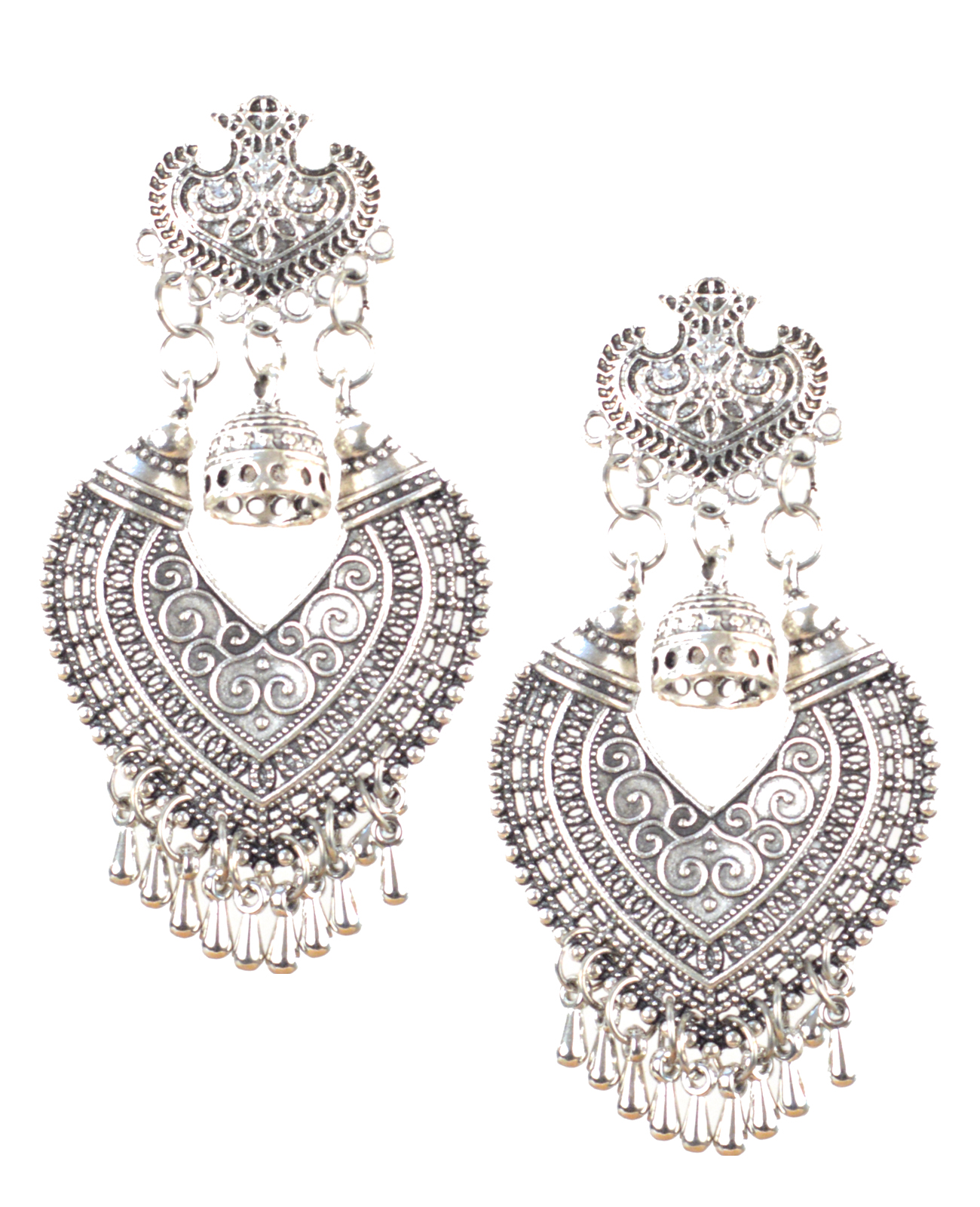 Women S Oxidised Silver Fashion Earrings For Party Wear Nisuj