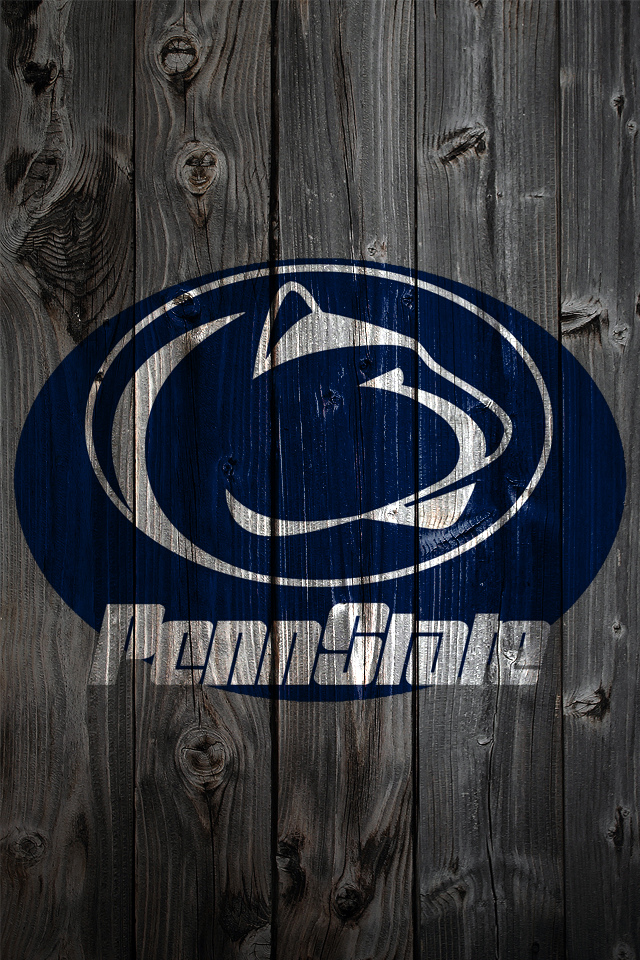 Penn State Nittany Lions Logo On Wood Background iPhone Wallpaper