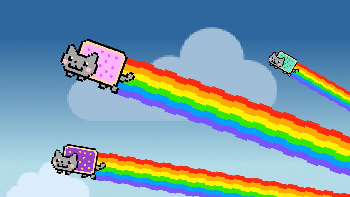 Nyan Cat Going Through Windows Picture