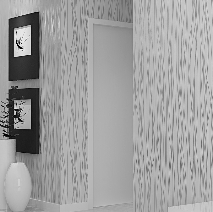  Vertical Stripes Wallpaper For living room Sofa background Grey Silver