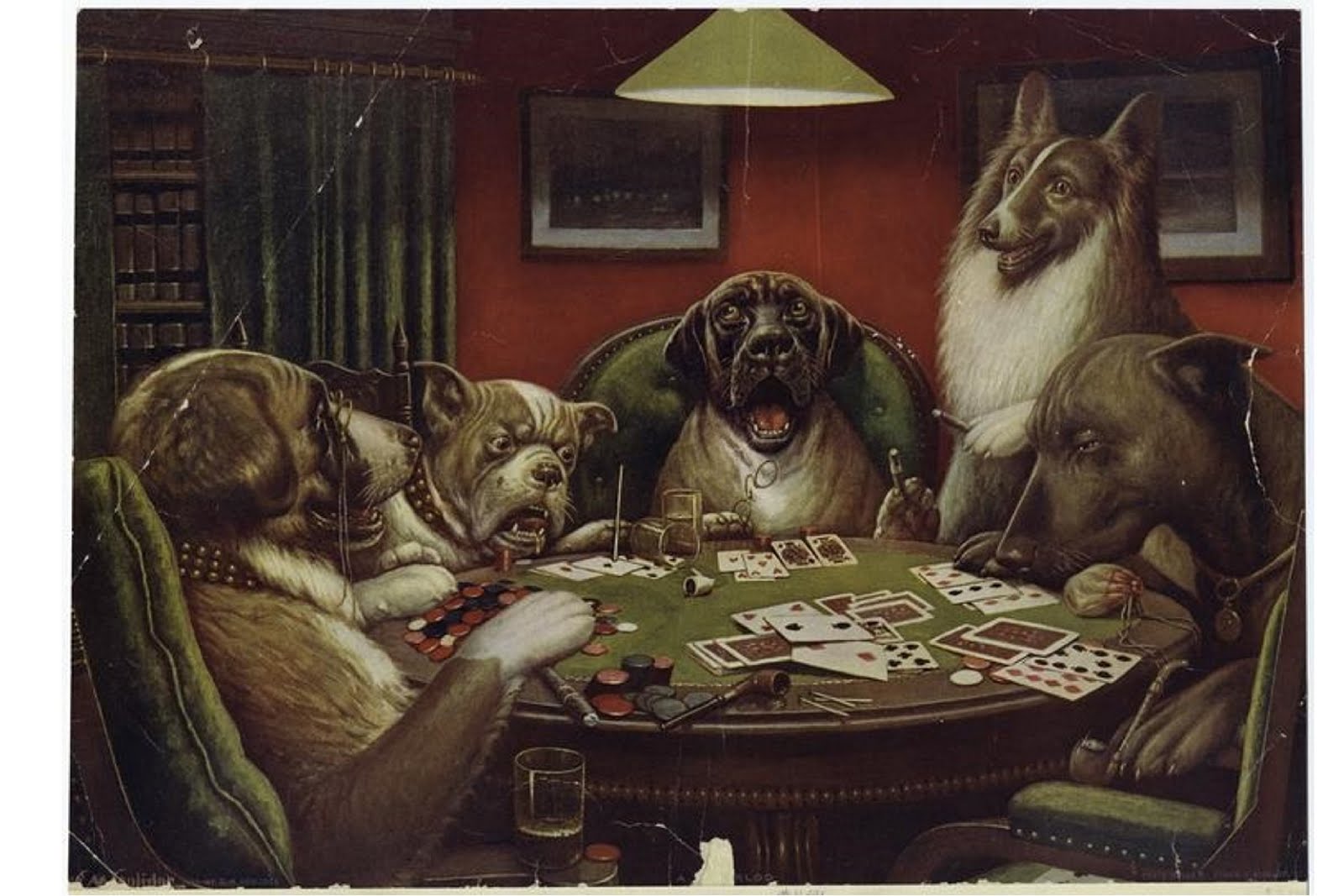 Dogs Playing Poker Wallpaper Wallpaperin4k
