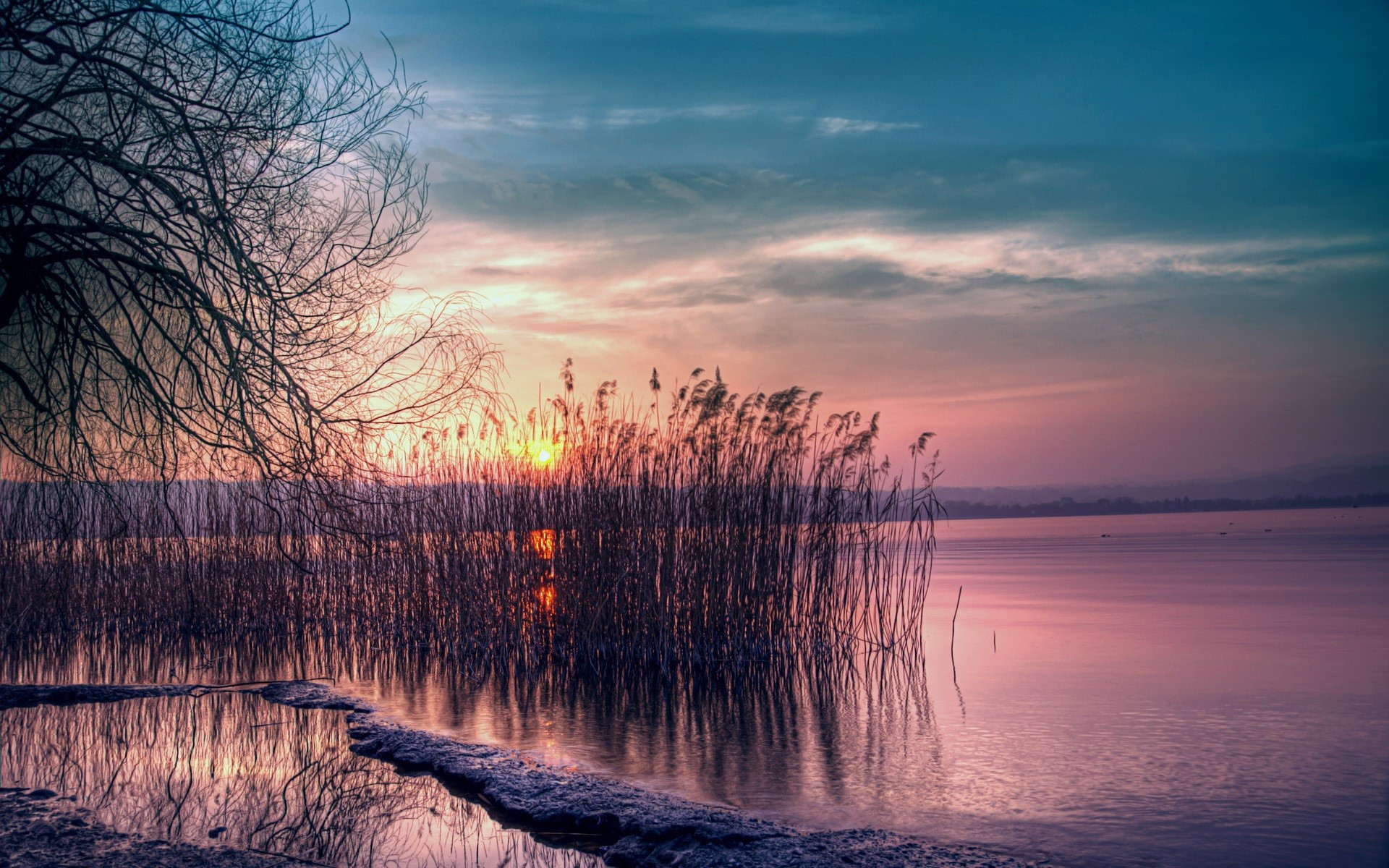 Twilight Nature Sunset Landscape Wallpaper For Pc HD