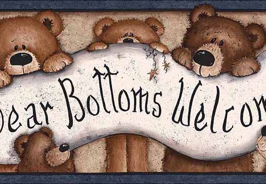 Bear Bottoms Welcome Wallpaper Border   Wallpaper Border Wallpaper 525x364