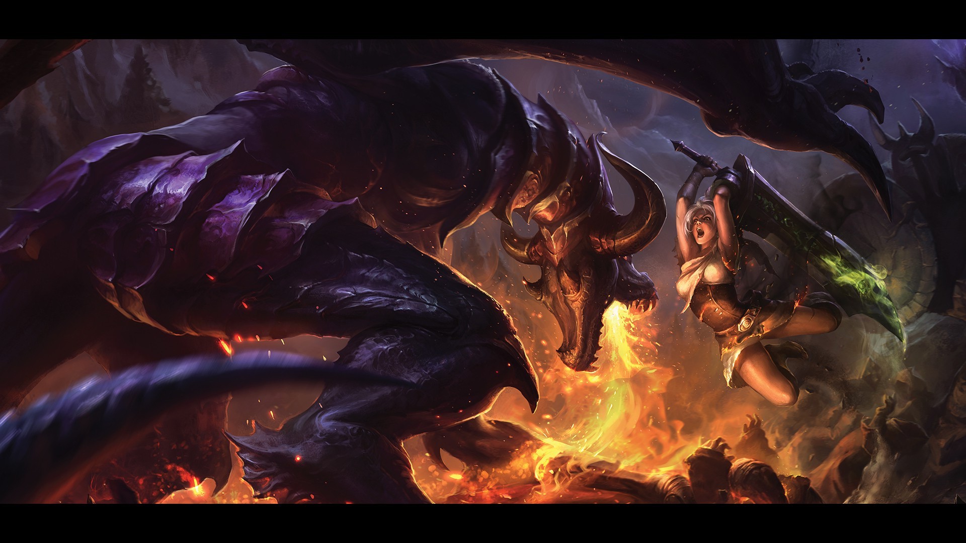 League Of Legends Riven Shyvana Wallpaper HD Desktop And