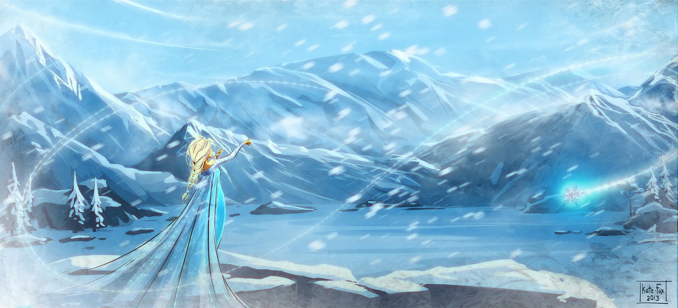 Art Cartoon Frozen Cold Heart Girl Snow Blizzard Wallpaper