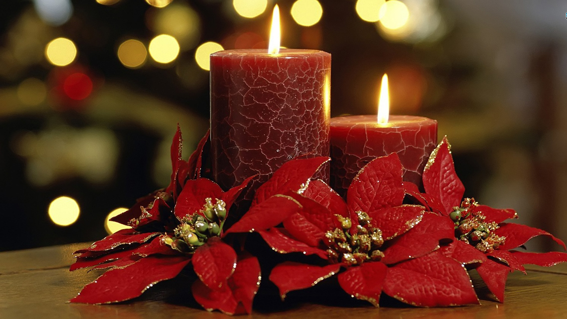 Christmas Candle Lights HD Wallpaper For iPhone