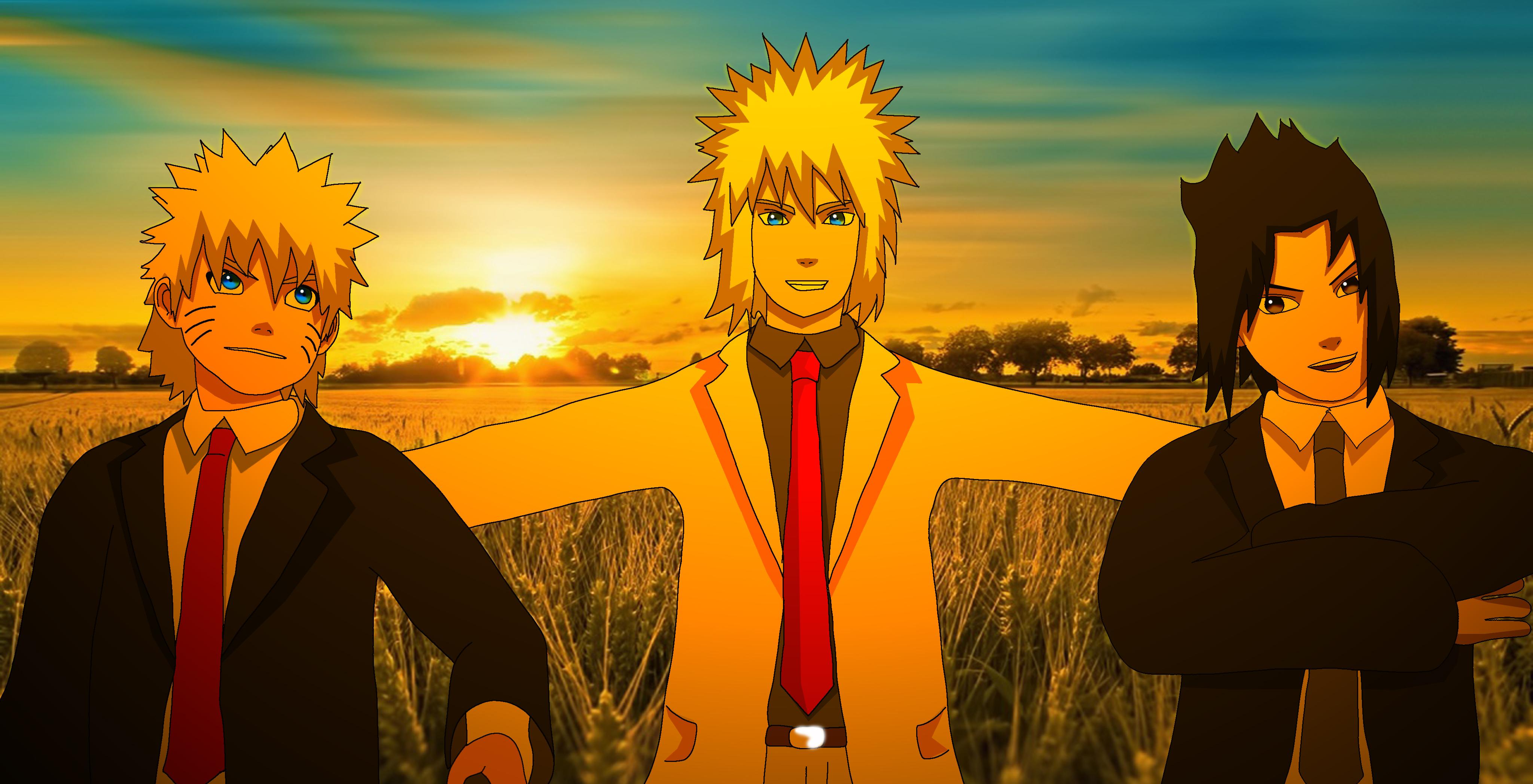 Naruto Minato And Sasuke Sunset In Summer By Narutothesims On