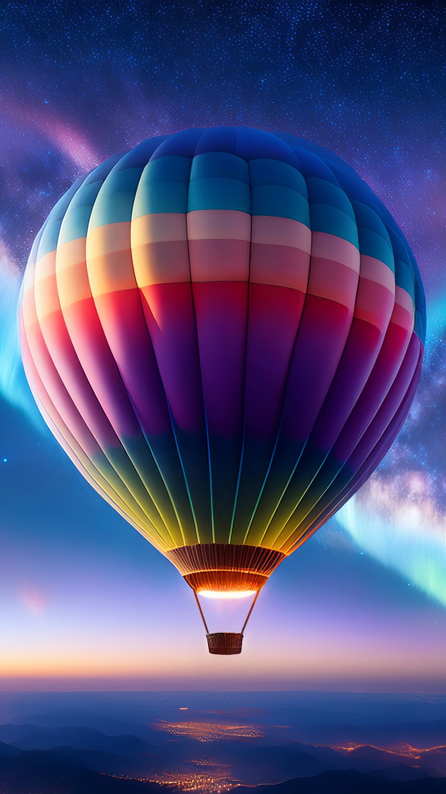 HD iPhone Colorful Hot Air Balloon In The Wallpaper