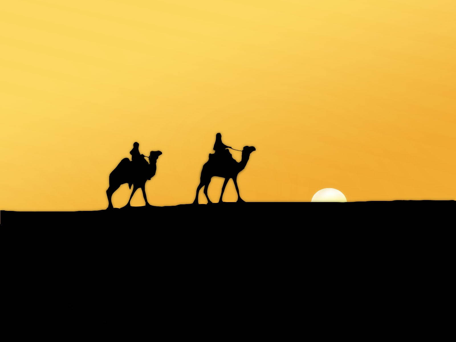 Simple Art Desert Sun Wallpaper