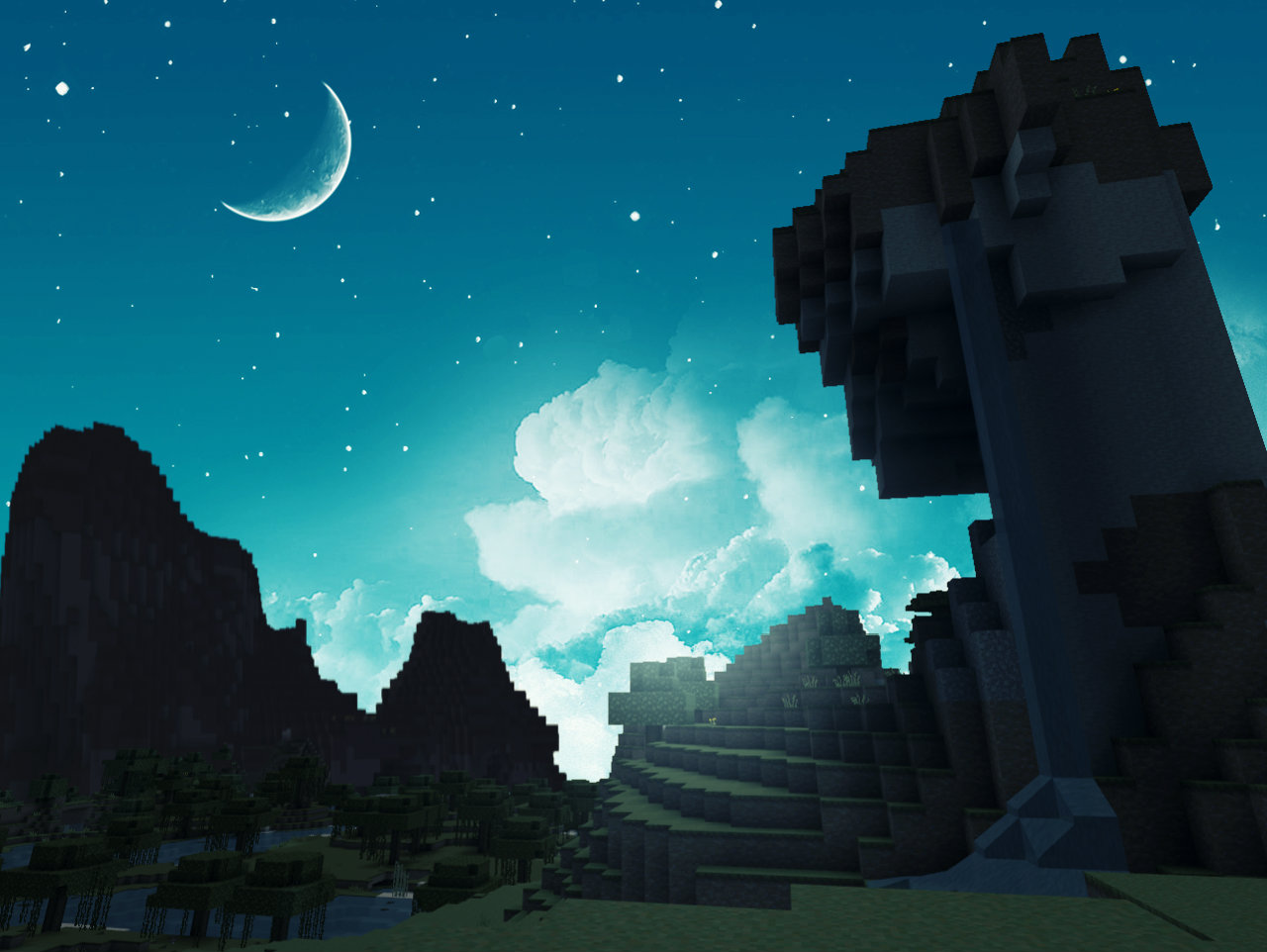 Beautiful Night In Minecraft Screenshots Show Your Creation
