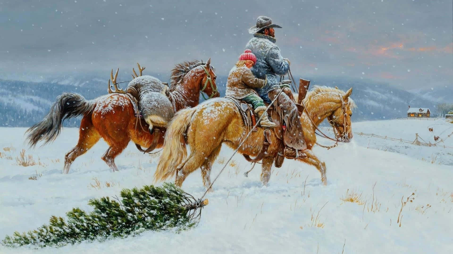 Cowboy Christmas Wallpaper
