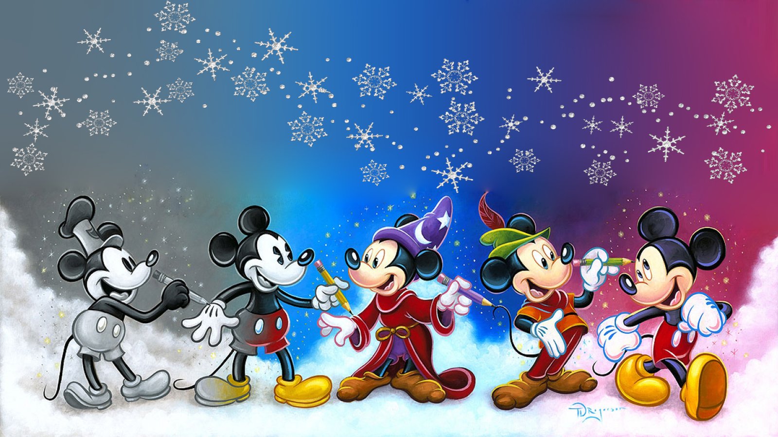 Mickey Mouse Cartoons Art Cinemascopic Desktop Wallpaper HD High Resolution