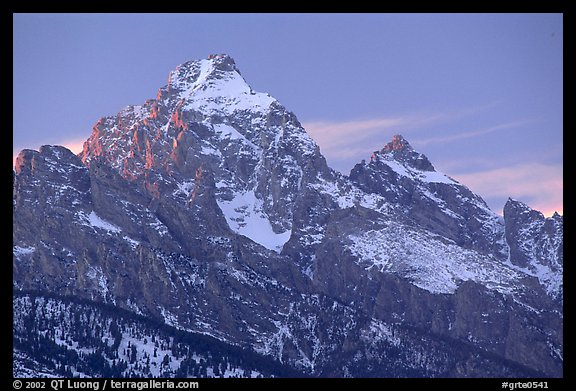 Grand Teton With Snow Winter Sunset National Park Color