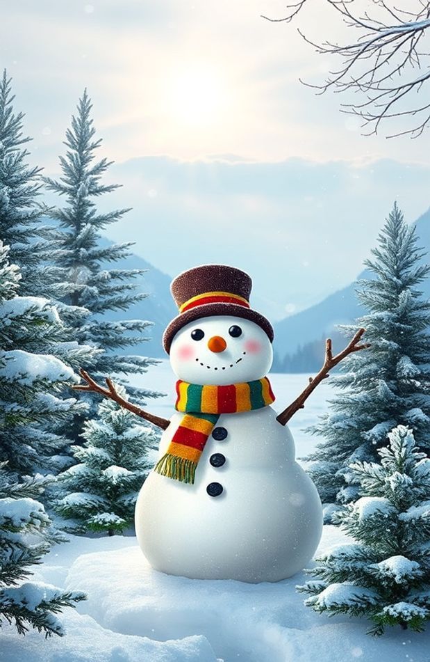 Winter Snowman Wallpaper
