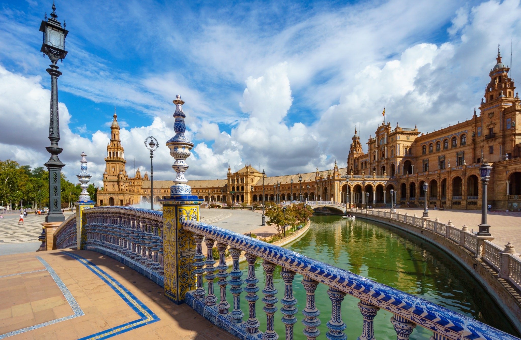 Place Seville Spain Man Made Plaza De Espa A HD Wallpaper