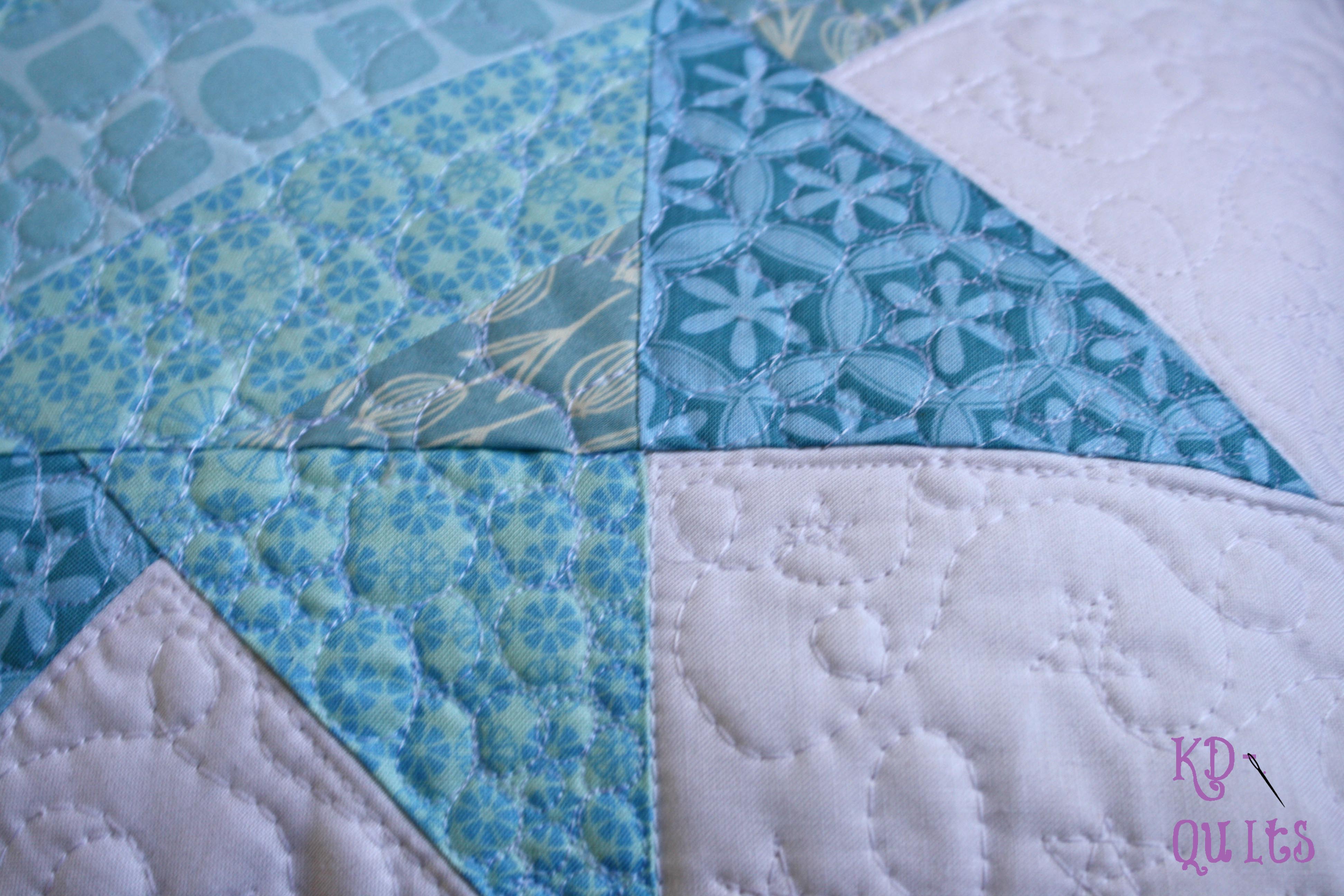 Chose To Quilt The Pillow Cover With Loopy Stars In Background