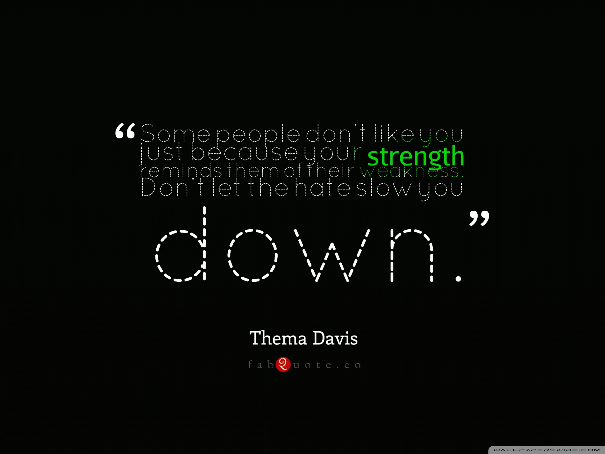Thema Davis Quote About Strength And Weakness 4k HD Desktop