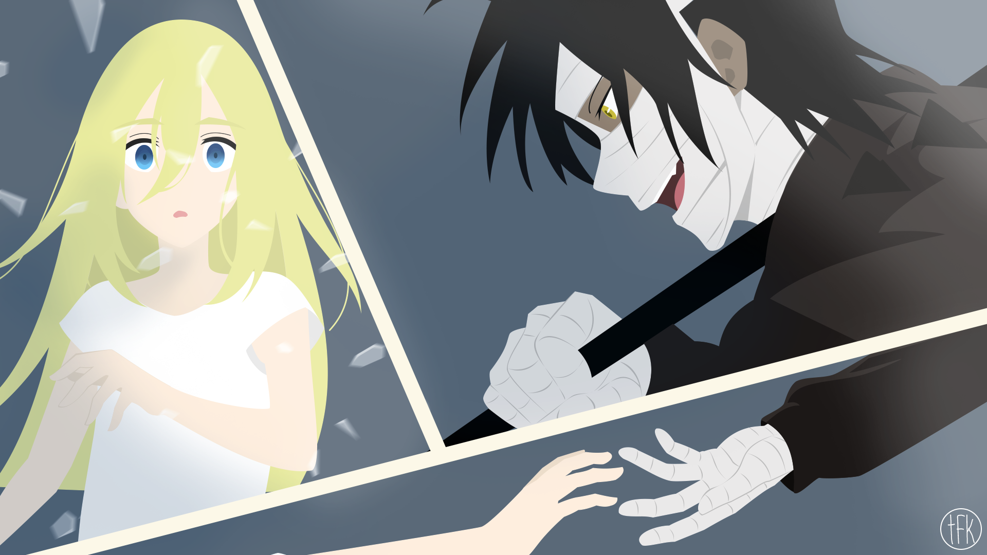 Satsuriku No Tenshi Rachel Gardner Zack Angels Of Death Wallpaper